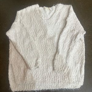 White fluffy sweater, super soft and comfy